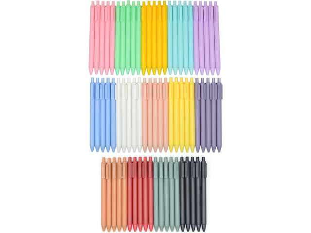 YYaaloa 70pcs Cute Pens Black Gel Ink Pens Retractable 0.5mm Gel Pens Bullet Point Nice Gifts Fun Pens for Women Office Supplies