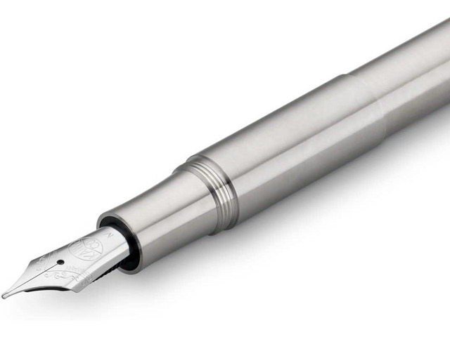 Kaweco SUPRA Fountain Pen Stainless Steel I Exclusive Fountain Pen for Ink Cartridges Including Retro Metal Box I Fountain Pen 16.5 cm I Nib: BB...
