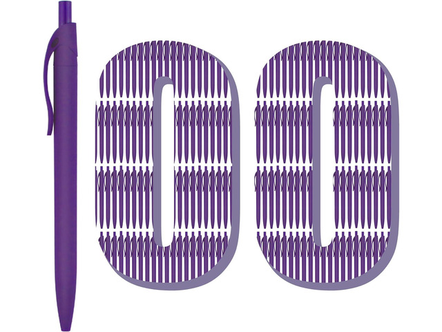 deegtran Pens Bulk, 100 Pack No Bleed Purple Barrel Click Pens, Wholesale Retractable Ballpoint Pens, Pens Medium Point, Smooth Ink Pens, 1.0MM...