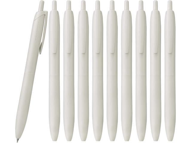 Uni Jetstream Single Ballpoint Pen, Equipped with 0.5mm Lite Touch Ink (Black), Shell White, SXNLS05.1, Set of 10