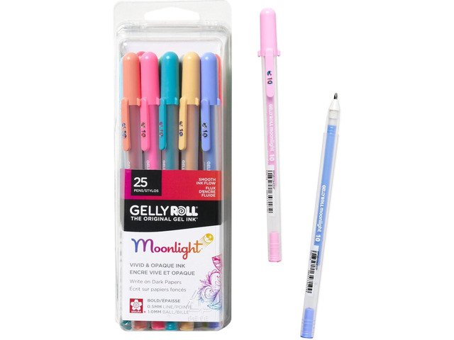 SAKURA Gelly Roll Moonlight Size 10 Gel Pens - Bold Point Ink Pen for Journaling, Art, Calligraphy, or Drawing - Assorted Colored Ink - Bold Line -...