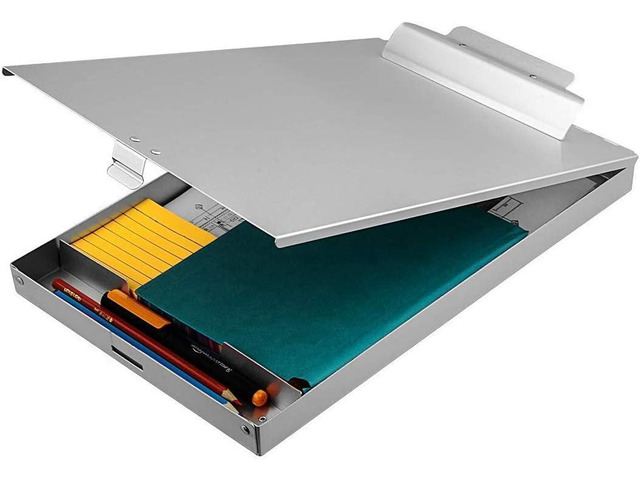 ZCZN Recycled Aluminum Storage Clipboard, Clipboard Box, Form Holder, Suitable for School, Office, Jobsite or Medical Staff, 9.25 x 13.78 Inches,...