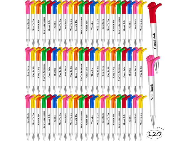Woanger 120 Pieces Thumbs up Pens Thank You Inspirational Quotes Graduation Gifts Bulk Employee Appreciation Motivational Ballpoint Pen for Student...