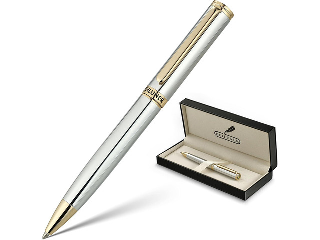 BEILUNER Silver Gold Gel Pen - Luxury Featuring sophisticated chrome finishes, with 24K Gold Accents, Best Pen Gift Set for Men & Women, Business...