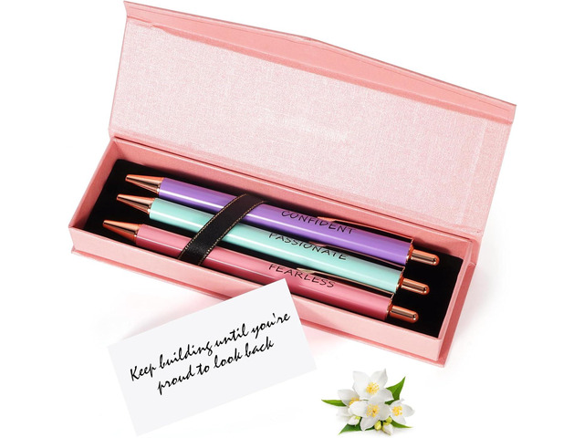 WY WENYUAN Thank You Gift Pens for Women, Fancy Retractable Ballpoint Pen Set with Quick Dry Black Ink, Smooth Writing Teacher Appreciation Gifts...