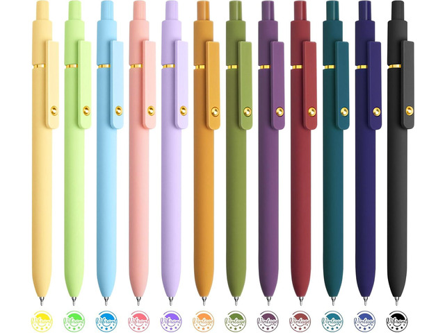 YOXMJDB 12 Pcs Color Pens for Journaling 0.5mm Fine Point Colored Gel Ink Pen, Smooth Writing Colorful Pens for Note Taking, Gift Set for Women &...