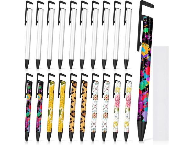Yexiya Sublimation Pens Blank Heat Transfer Pen Sublimation Ballpoint with Shrink Wrap White Aluminum Customized School Supplies for Christmas DIY...