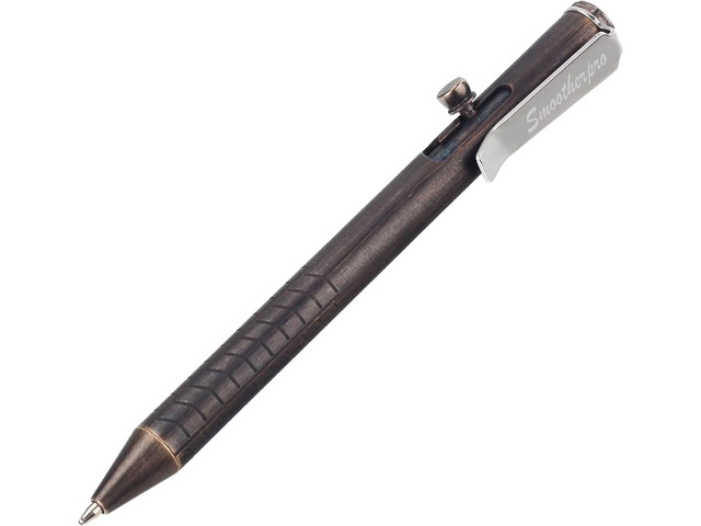 SMOOTHERPRO Solid Brass Bolt Action Pen Compatible with Fisher Space SPR Refill Weight Balanced for Tremor Parkinson Arthritic Signature Retro...
