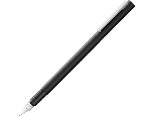 Lamy cp1 black fountain pen - minimalist fountain pen in elegant metal body - with cushioned stainless steel clip & steel nib in M line width -...