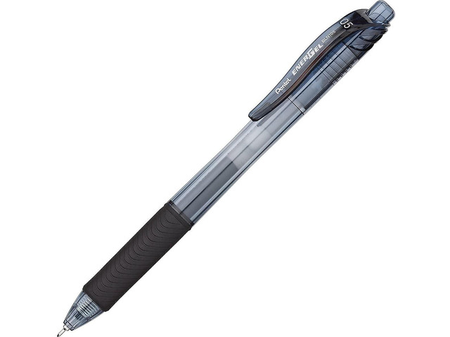 Pentel BLN105A EnerGel X Roller Ball Retractable Gel Pen, Black Ink, Fine, Dozen (BLN105-A)