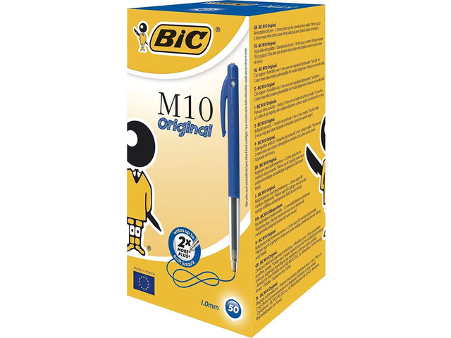 BIC M10 Original Ballpoint Pens Blue 50 Box