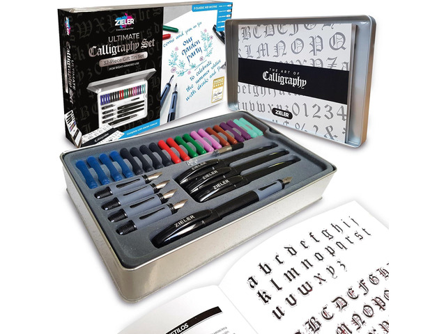 Zieler Ultimate Calligraphy Pen Gift Set (32 pieces), in a Tin Gift Box