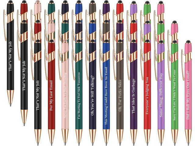 Snarky Funny Office Pens,36 Pcs Negative Sarcastic Hilarious Quotes Work Ballpoint Pens with Stylus Tip for Colleague Co-workers Gift Black Ink...