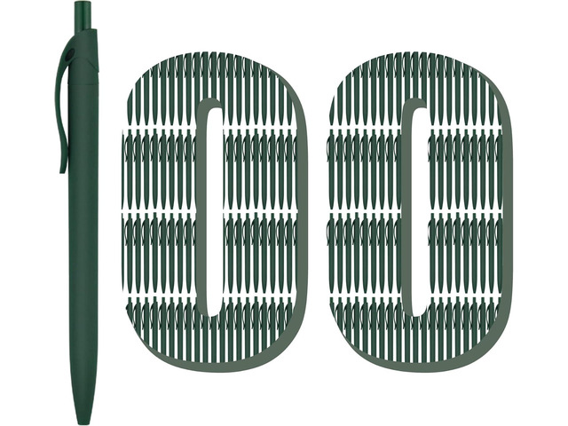Deegtran 100 Pack No Bleed Green Barrel Click Pens, Wholesale Retractable Ballpoint Pens, Medium Point, Smooth Ink, 1.0MM Black Ink