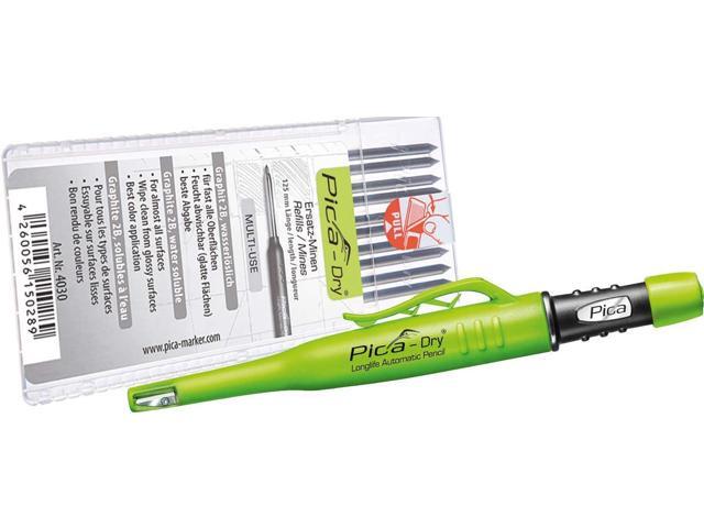 Pica 3030 + 4030 Dry Longlife Automatic Pen + Refill Set Graphite 2B, Black, Ersatzminen