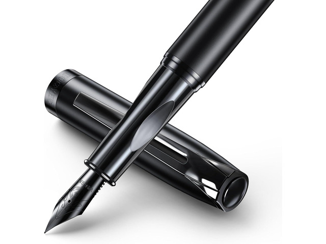 samurai Fountain Pen Set,Hand Polished Medium Nib,Calligraphy Nib(Bent Nib),Includes 8 Ink Cartridges,Ink Refill Converter*2 And Gift Box,Best Pen...