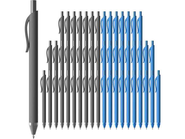 Pens Bulk, 52 Pack Ballpoint Black & Blue Ink, 1.0MM Medium Point Bluk Retractable for Smooth Writing, Quick Drying No Bleed Journaling for Office...