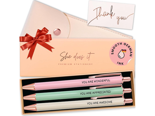 Fancy Pen Set For Women - Inspirational Nice Teacher Pens Pretty Motivational Thank You Gifts Cute Positive Work, Office, Promotion, Coworkers,...