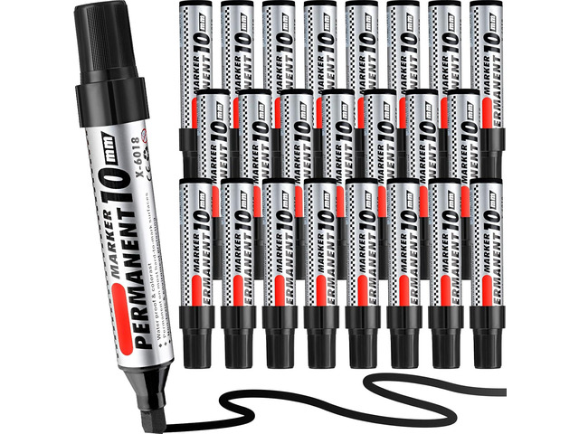 Thenshop 24 Pack Jumbo Permanent Markers Bulk: Large Chisel Tip Permanent Markers Quick Drying Waterproof Pallet Pens for Office Logistics Company...