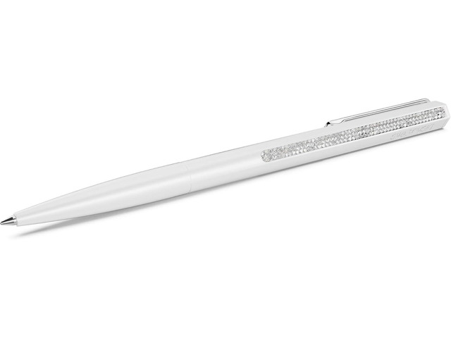 Swarovski Crystal Shimmer ballpoint pen, White lacquered, Chrome finished