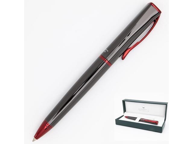 Monteverde Impressa Ballpoint Pen - Gun Metal with Red Trim, Refillable with Parker Style Refills, Premium Writing Instrument