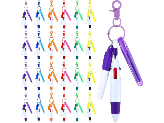 Sherr 100 Pcs Nurse Pen Set CNA Week Nurse Gift with Retractable Ballpoint Pens Mini Highlighter Permanent Marker Keychain Clip Badge Reel...