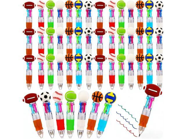 BESARME 48 Packs Soccer Party Favors Soccer Pens Gifts Bulk, Multicolor Pen in One Fun Sports Basketball Golf Football Pens Cute Pen Bulk Birthday...