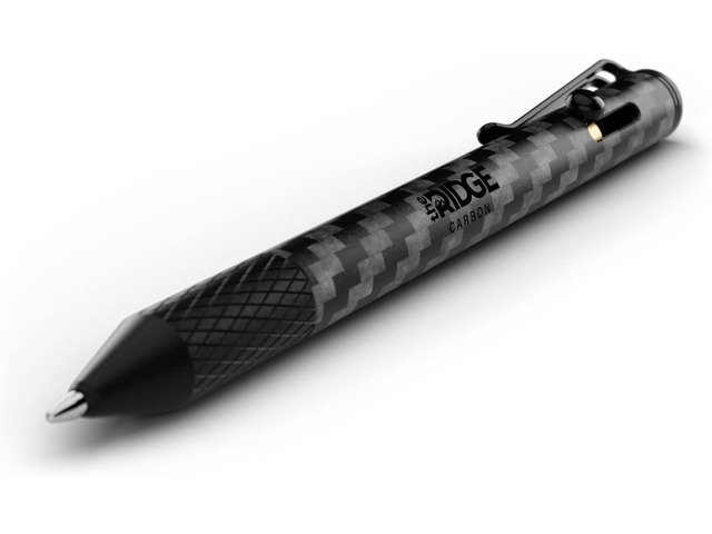 Ridge Bolt Action Pen - CNC Machined Everyday Carry Pen, Knurled Grip, Pressurized Refill, Manganese Spring Steel Clip, Compact Pocket EDC Pen with...