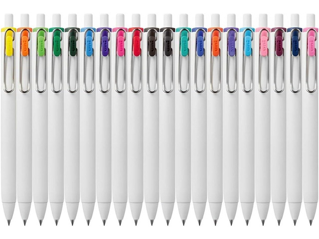 Mitsubishi Pencil Gel Ink Ballpoint Pen, Uni-ball One, 0.38mm, Set of 20 Colors