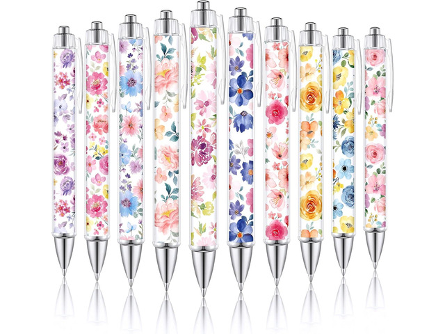 TecUnite 30 Pcs Flower Ballpoint Pens Floral Pens Bulk Floral Birthday Party Favors for Women 1.00 mm Black Ink Flower Fine Point Smooth Writing...