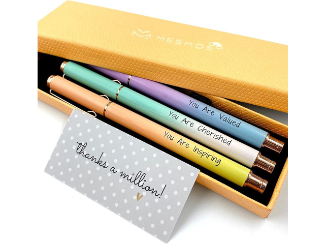 MESMOS 3pk 0.7mm Fine Tip Gel Ink Pen Set, Thank You Gifts for Women, Aesthetic Journaling Teacher Pens, Coworker Administrative Professional Day...