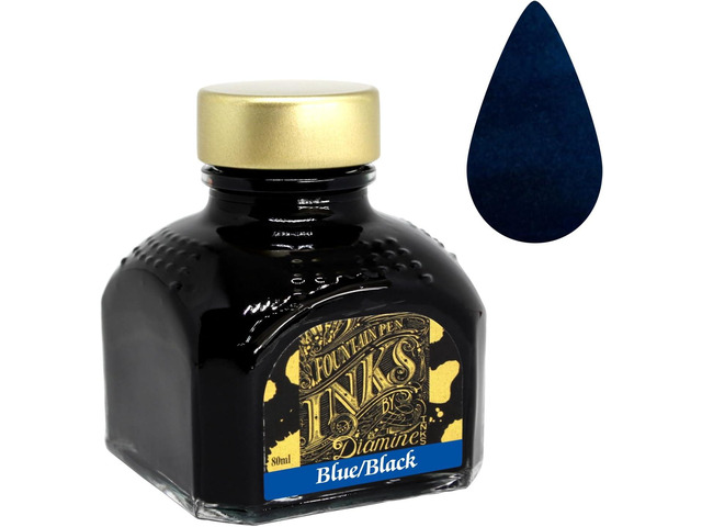 Diamine 80ml Blue/Black fountain pen ink bottle