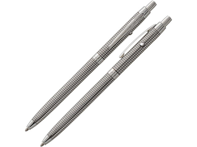Fisher Space Pen Black Grid Design Shuttle Space Pen, Ballpoint, Black Ink, Pocket Clip, Gift Box