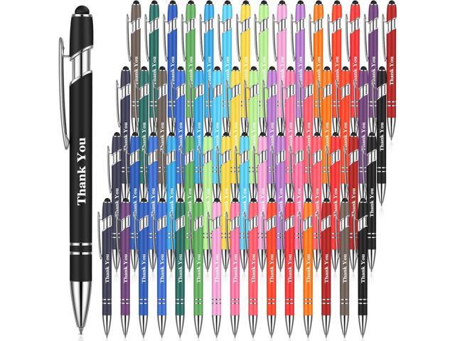 Sherr 120 Pieces Thank You Pens for Touch Screen Thank You Gifts 2 in 1 Pens Ballpoint Pen with Stylus Tip for Events Parties Present Employee...