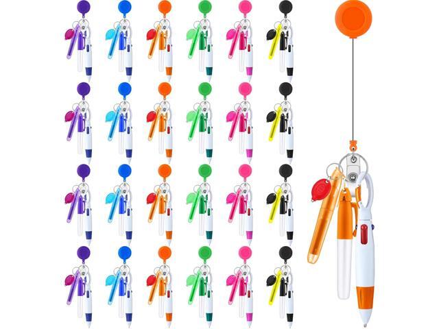 Handepo 120 Pcs CNA Nurse Pen Gift Set with Retractable Shuttle Pens, Marker Pen, Mini Tip Highlighter, LED Mini Keychain Flashlight, Badge Reels...