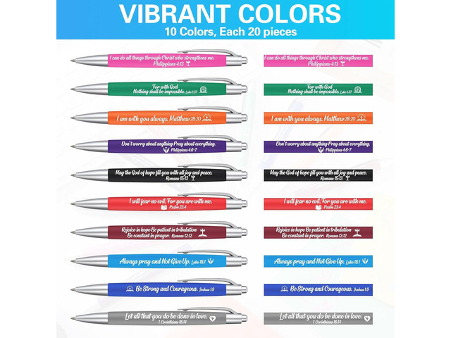 Gueevin 200 Pcs Inspirational Pens Employee Appreciation Gift Black Ballpoint Ink Funny Motivational Thank You Pens Bulk for Office Worker Teacher...