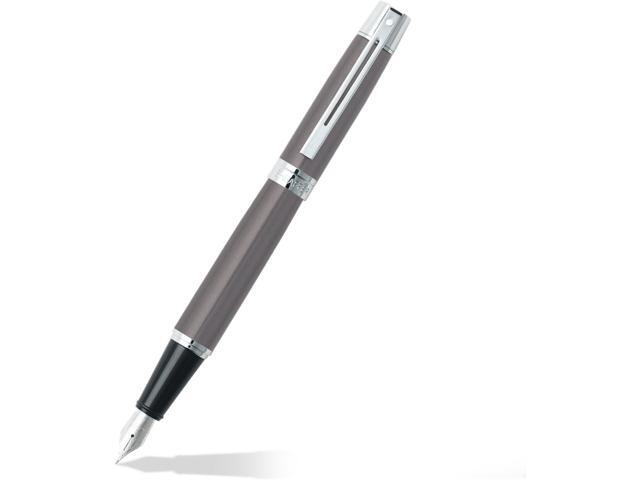Sheaffer 300 Chrome Plate Trim Fountain Pen, Medium Nib, Metallic Grey (E0932953)