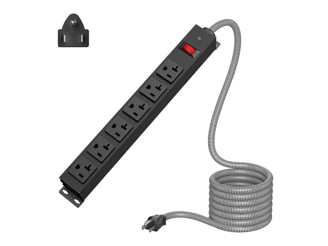 20 Amp Power Strip with 1200J Surge Protector,12 Gauge Extension Cord Wall Mount Power Strip with Multiple Outlets,for Garage,Workshop &...