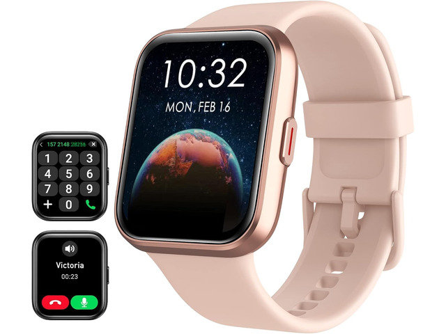 Smart Watch for Women Android & iPhone, Alexa Built-in, 1.8' Touch Screen Fitness Tracker with Answer/Make Calls, 3ATM Waterproof Heart...