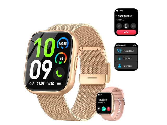 Smart Watches for Women, 1.85' Fitness Watch Answer/Make Calls, Fitness Tracker with Pedometer/Calories, 24/7Heart Rate/SpO2/Sleep Tracker,...