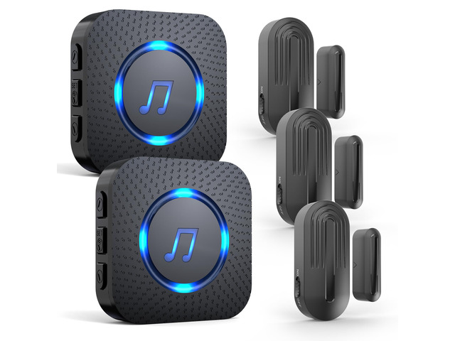 Door Chime Alarm When Open for Kids Safety, Home and Business 26 chimes, 5 volume levels up to 110 dB, 500 FT wireless range and easy setup for...