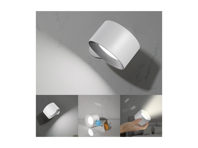 LED Wall Sconces, Wall Mounted Lamps with Rechargeable Battery Operated Dim 3 Brightness Removable Charging 360Â°Rotate Magnetic Ball, Cordless Wall...