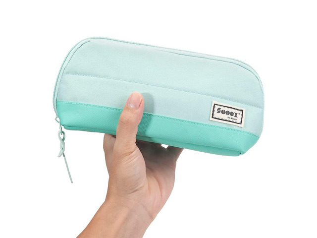 Wide-Opening Pencil Pen Case, Lightweight & Spacious Pencil Cases Bag Pouch Box Organizer, Aesthetic Supply with Triangular Design for Adults, Mint...
