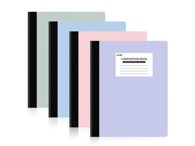 Composition Notebooks - College Ruled Paper, 4 Pack Composition Book, 9 3/4' x 7 1/2', 80 Sheets/160 Pages, Assorted Colors, School, College &...