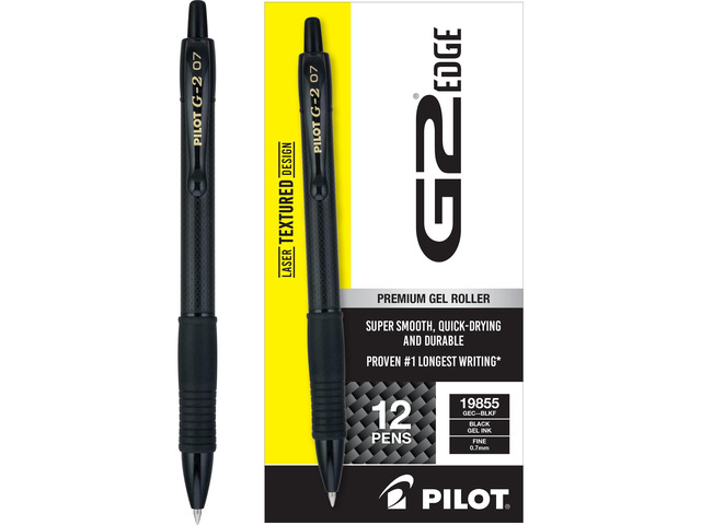 G2 Edge Premium Gel Roller Pens, Gel Pens Black Ink, Pack of 12