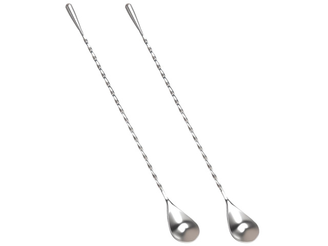 12' Cocktail Mixing Spoon Set, 2-Pack Spiral Stirrer for Bartenders 304 Stainless Bar Spoon Set. Great for Tall Glasses. Spiral Shaft ensures...