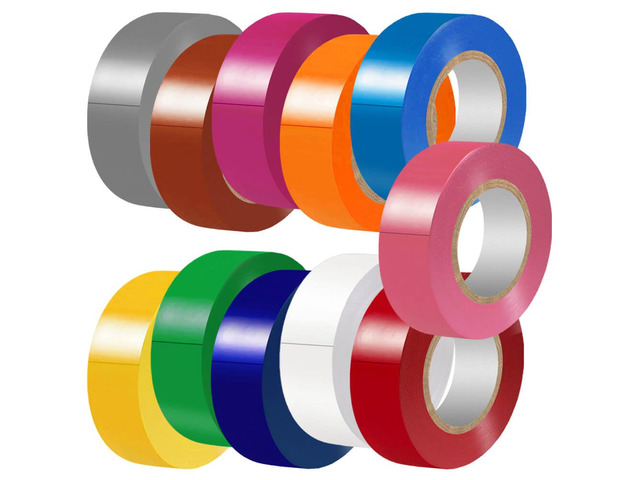 Matte Rainbow Electrical Tape 11 Colors 3/4in x 30ft Waterproof matte insulating tape, strong adhesion, durable, easy wrapping. Ideal for wire...