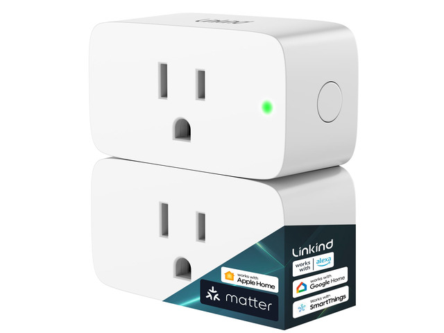 Matter Smart Plug, Work with Apple Home, Alexa, Siri, Google Home Smart Outlet Timer & Schedule, Smart Home, 15A/1800W, APP Remote Control, ETL...