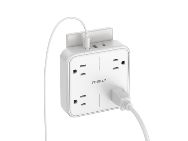 Multi Plug Outlet Extender, Surge Protector Splitter 3 USB (1 USB C Port) Wall Charger, Multiple Expander Surge Protector for Travel, Home, College...