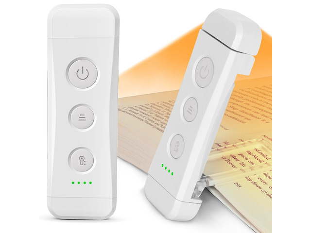 USB Rechargeable Book Light for Reading in Bed, LED Reading Light Up to 160 Hrs,3 Amber Colors & 5 Brightness Dimmable, Compact &Long Lasting,...